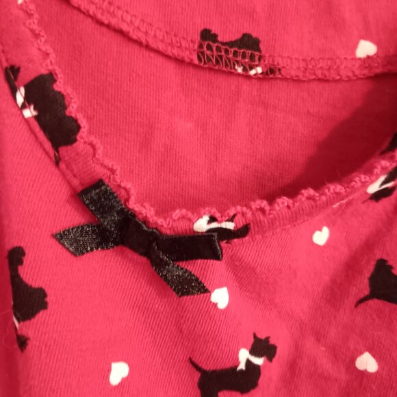 CHARTER CLUB WOMEN'S RED AND BLACK SCOTTIE DOG LARGE PJ TOP - Picture 2 of 5